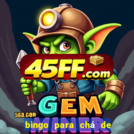 bingo para chá de bebê para imprimir grátis